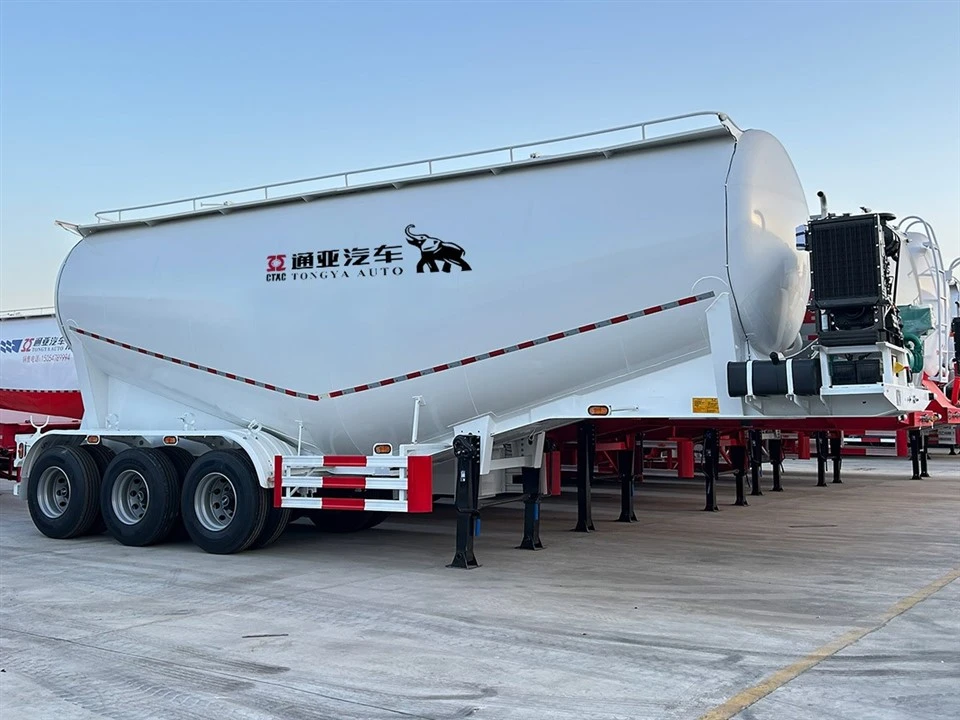 3 Axle Bulk Cement Tanker Semi Trailer With Mechanical Suspension factory