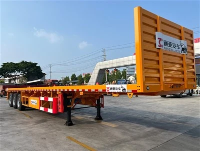 3 Axe Fuwa Flatbed Semi -remorcă cu scară